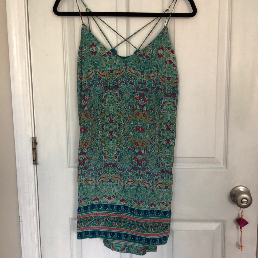 Green floral dress